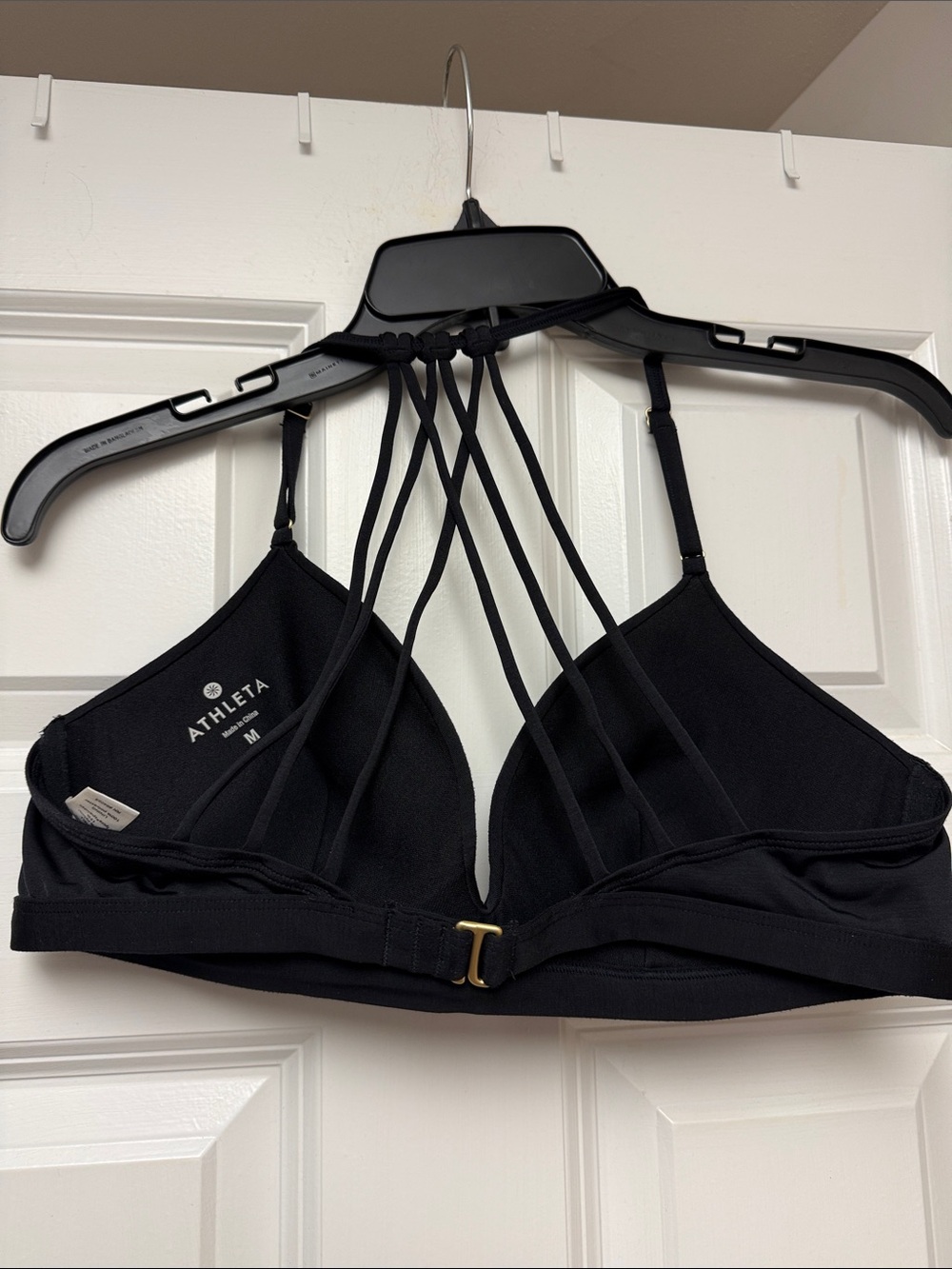 Athleta Black Strappy Back Wireless Bikini Top Size Medium - Picture 2 of 2